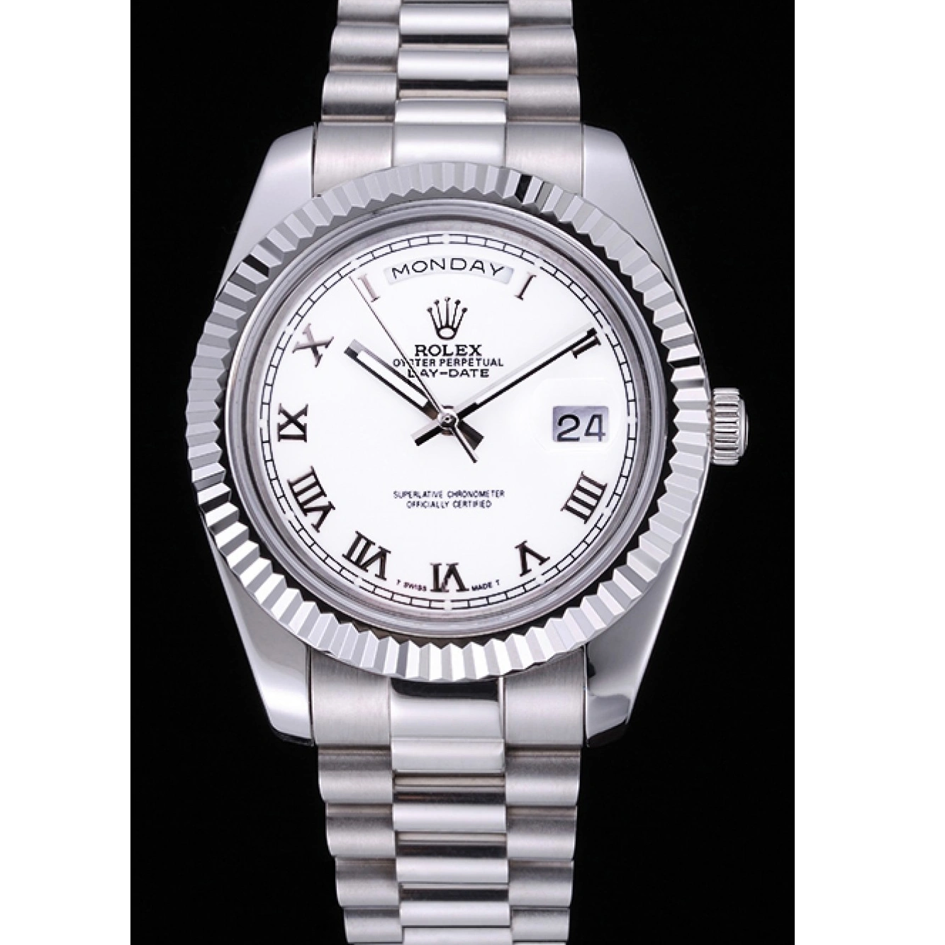 Aaa fake watches Bracelet White Stainless 622547 Dial Rolex Day-Date Steel 1026